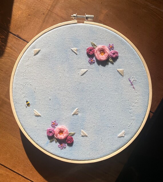 Personalized Floral Embroidered Polaroid Frame