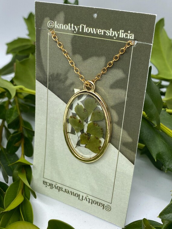 Handmade Resin Fern Leaf Necklace