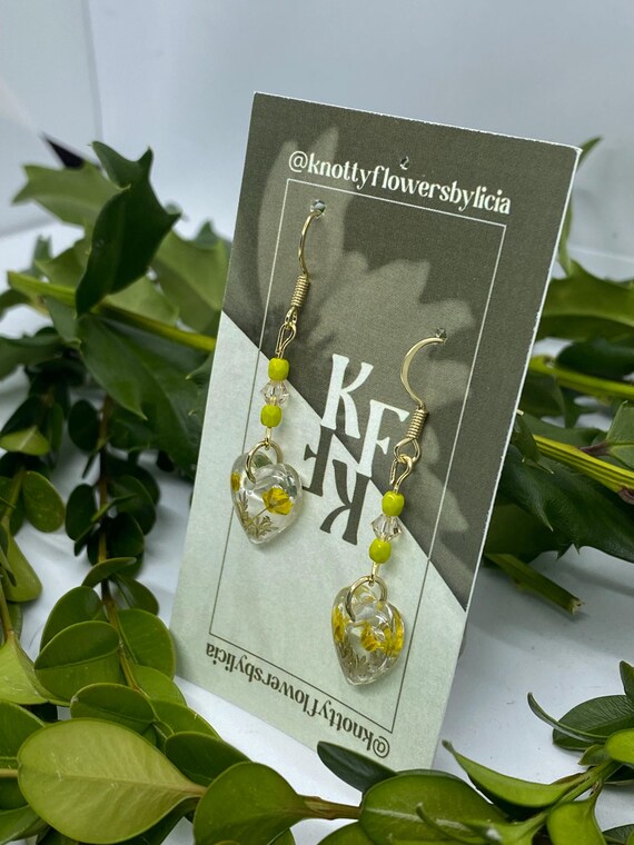 Handmade Resin Heart Earrings