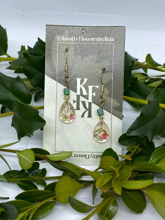 Handmade Resin Flower Earrings