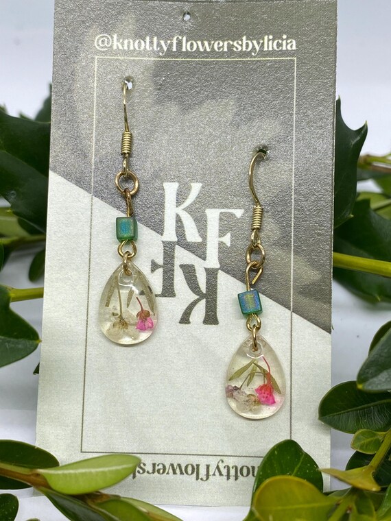 Handmade Resin Flower Earrings