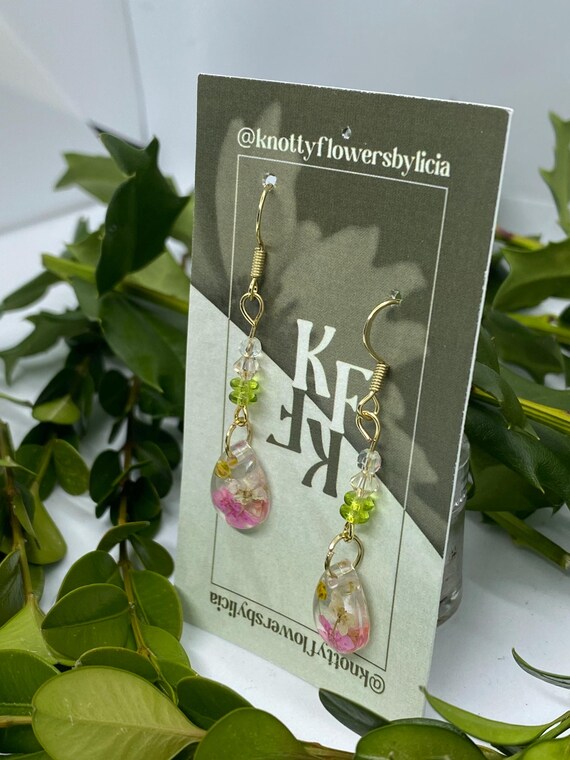 Handmade Resin Flower Earrings