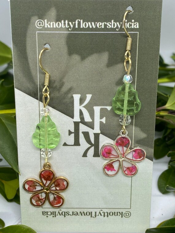Handmade Resin Flower Earrings